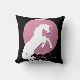 White Unicorn V (Pink) Cushion