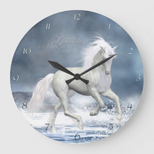 White Unicorn Wall Clock