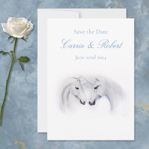 White Unicorns Love Couple Invitation