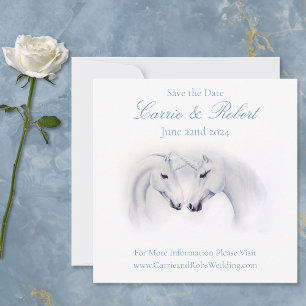 White Unicorns Love Couple Invitation