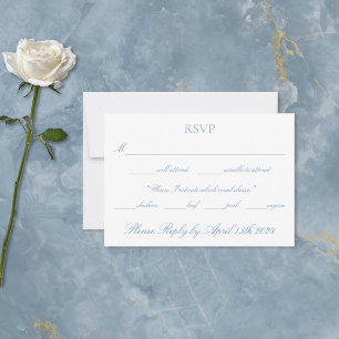 White Unicorns Love Couple RSVP Card