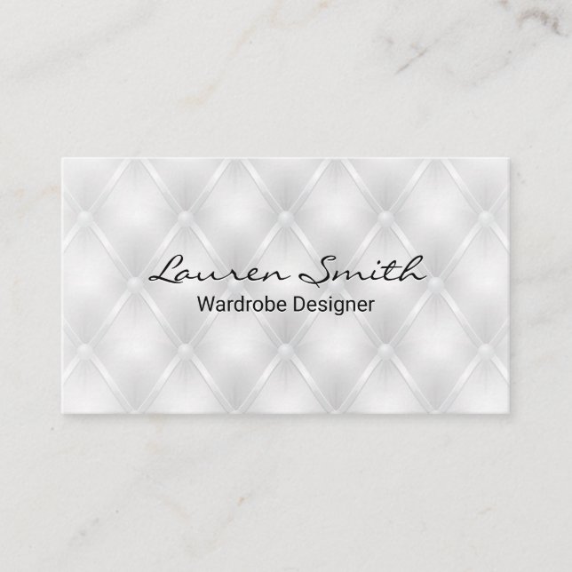 White Upholstered Background Business Card (Front)
