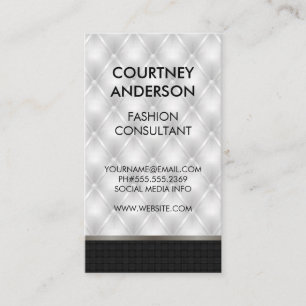 White Upholstered Padding   Black Weave Business Card
