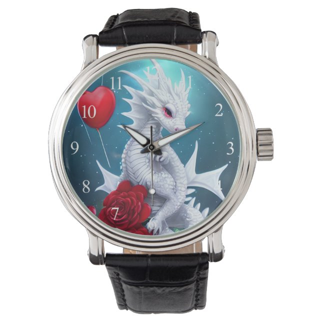 White Valentine Love Dragon Watch (Front)