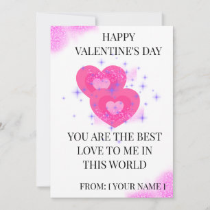 White Valentine’s Day Card with Two Hearts Minim