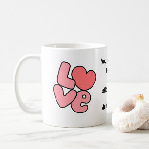 White Valentine's Day Love Coffee Mug