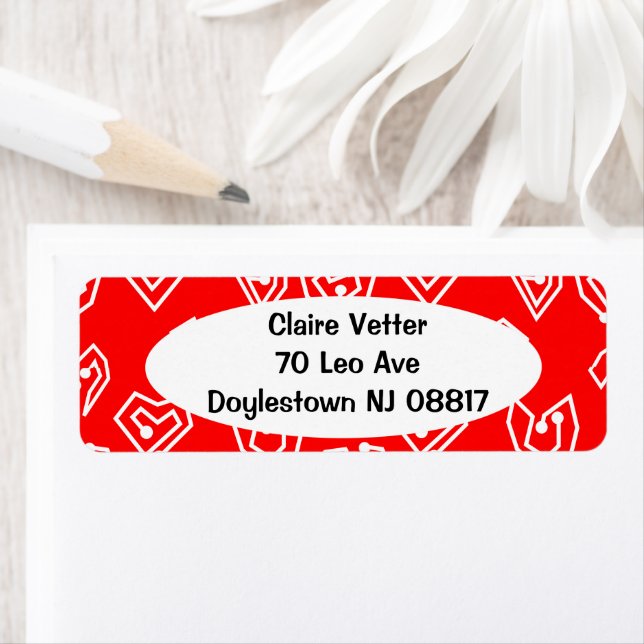 White Valentine's Mazes  Return Address Label (Insitu)
