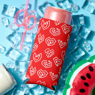 White Valentine's Mazes  Seltzer Can Cooler