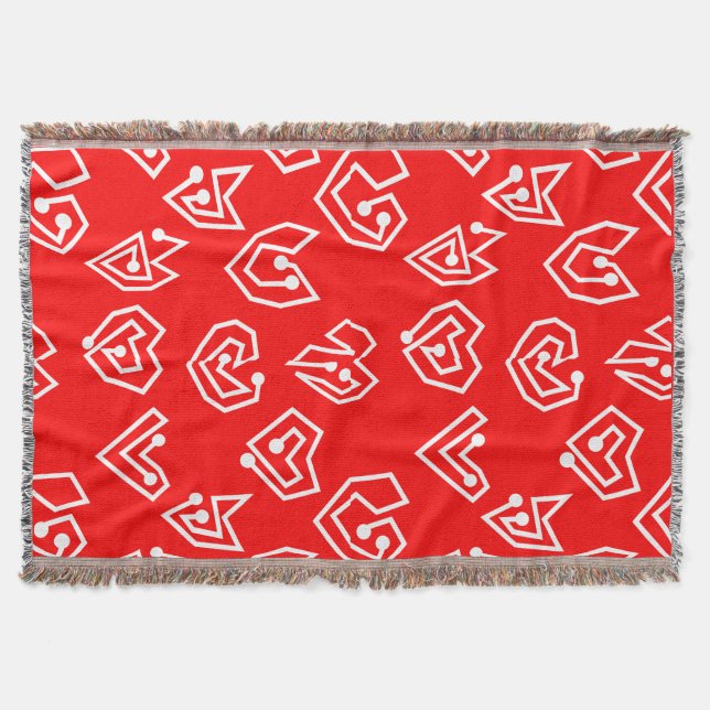 White Valentine's Mazes  Throw Blanket (Front)