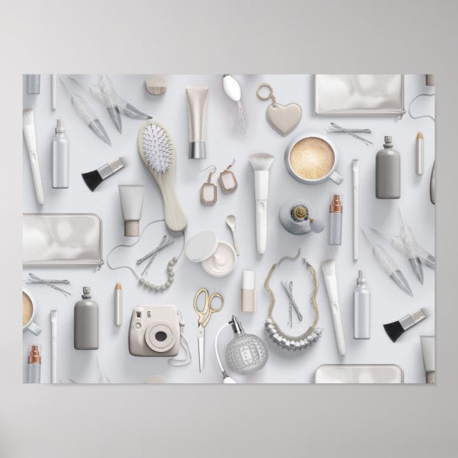 White Vanity Table Poster (Front)