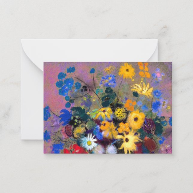 White Vase with Flowers Odilon Redon Card (Front)