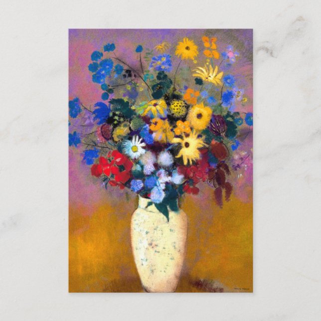 White Vase with Flowers Odilon Redon Enclosure Card (Front)
