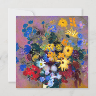White Vase with Flowers Odilon Redon Holiday Card