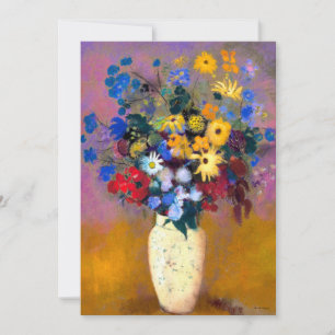 White Vase with Flowers Odilon Redon Holiday Card
