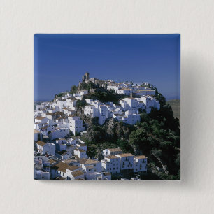 White Village of Casares, Andalusia, Spain 15 Cm Square Badge
