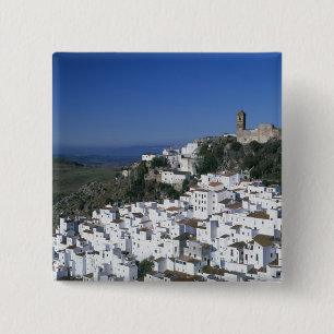 White Village of Casares, Andalusia, Spain 2 15 Cm Square Badge