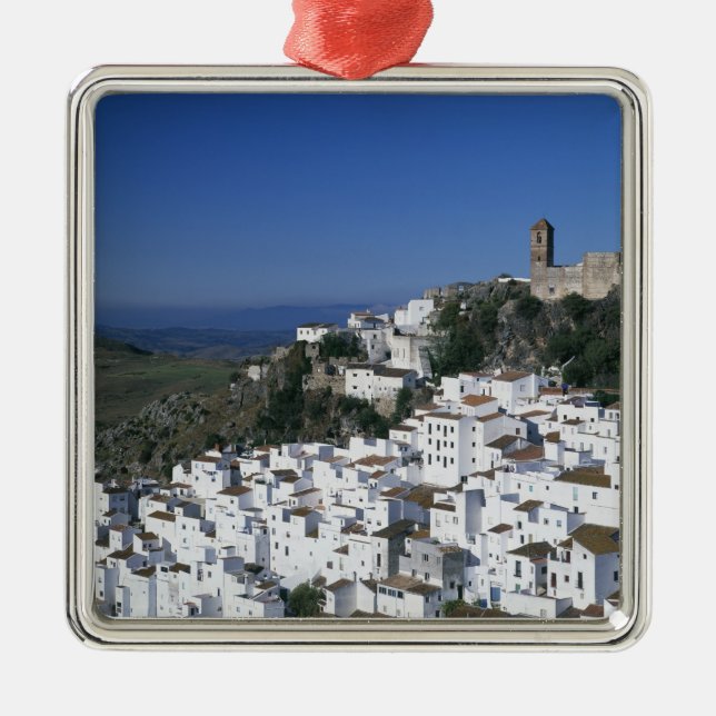 White Village of Casares, Andalusia, Spain 2 Metal Tree Decoration (Front)