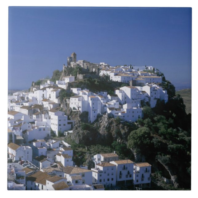 White Village of Casares, Andalusia, Spain Ceramic Tile (Front)