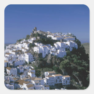 White Village of Casares, Andalusia, Spain Square Sticker