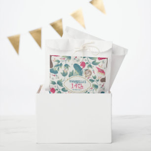 White Vintage Cottagecore Mushroom Birthday Favour Bag