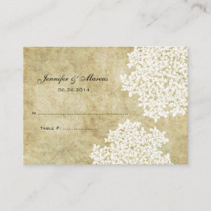 White Vintage Floral Seating Card