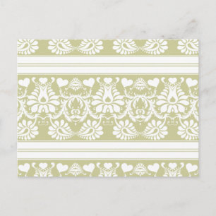 White Vintage Floral Wedding Favours Postcard