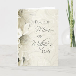 White Vintage Flower Mother's Day Card