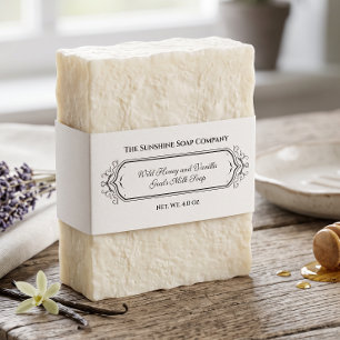 White Vintage Style Soap Belly Band Invitation Belly Band