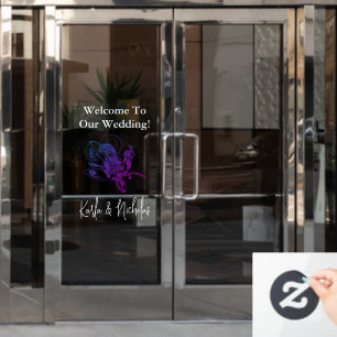 White & Violet Floral Wedding Welcome