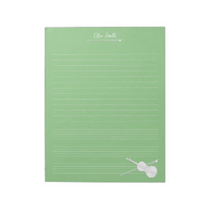 White Violin & Bow Personalised Music Class Green Notepad