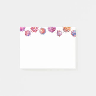 White Virus Bacteria Pattern Post-it Notes