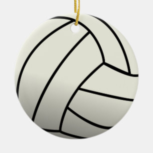 White Volleyball Team Ceramic Ornament