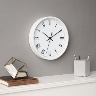 White Wall Clock Roman Style