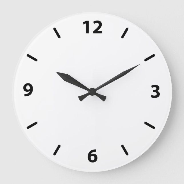 White Wall Clock with Black Numbers (Front)