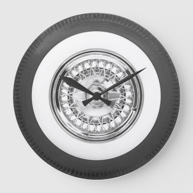 White wall tire large clock (Front)