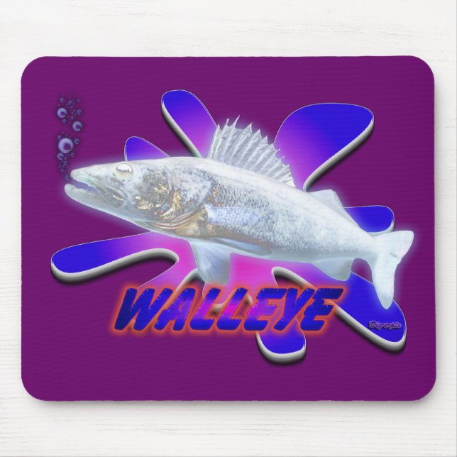 White Walleye Mouse Pad (Front)