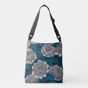 White waratah flowers crossbody bag