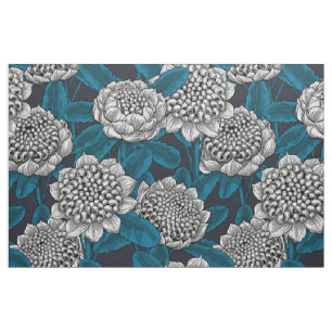 White waratah flowers fabric