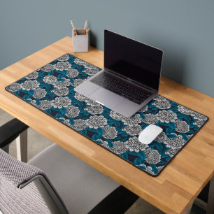 White waratah flowers wrapping paper desk mat
