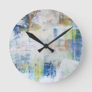 White Wash III Round Clock