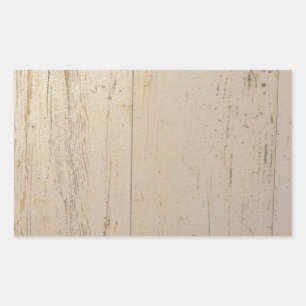 White Washed Textured Wood Grain Rectangular Sticker