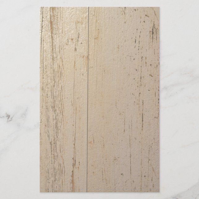 White Washed Textured Wood Grain Stationery (Front)