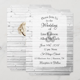 White Washed Wood  Wedding invitations