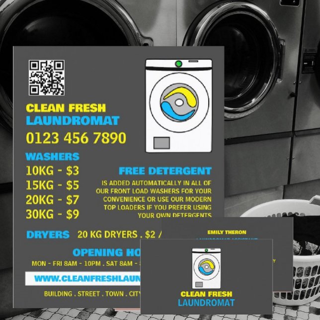 White Washer, Laundromat, Cleaning Service Flyer (Creator Uploaded)