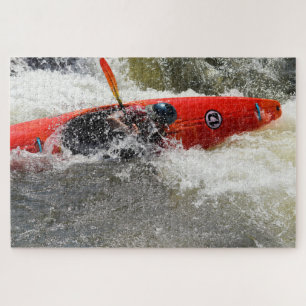 White Water Kayak Adventure - 20 x 30 Jigsaw Puzzle