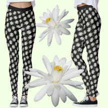 White Water Lilies - Floral Leggings