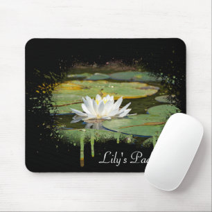 White Water Lily Abstract Mouse Pad