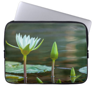 White Water Lily and Bud Laptop Sleeve