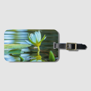 White Water Lily Blooms in the Pond Luggage Tag