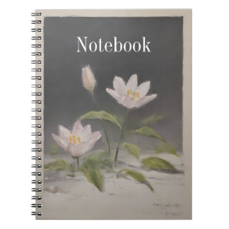 White Water Lily Floral Spiral Notebook